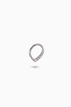 HANNAH MARTIN | WHITE GOLD STUDDED TEARDROP HOOP