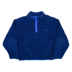 L.L BEANS Mens Fleece Blue Button Neck XL